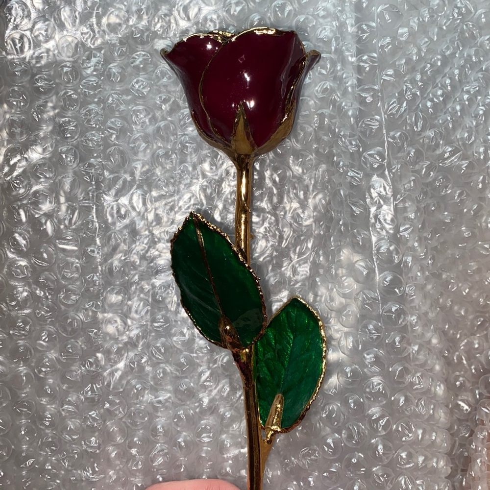 Rose trimmed in 24K gold